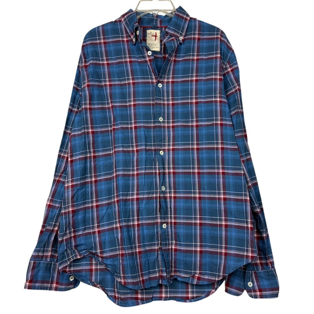 Relwen Men’s Plaid Striped Button Down Shirt